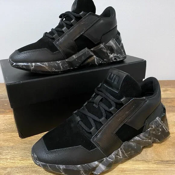 United Nude Space Kick Jet Lo, Black Marble Sneakers - Lightly Worn